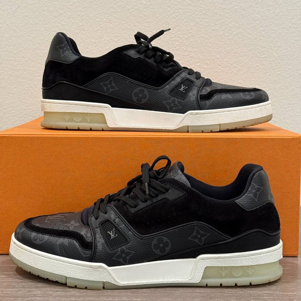 LOUIS VUITTON LEATHER TRAINER SNEAKERS - Picture 5 of 9